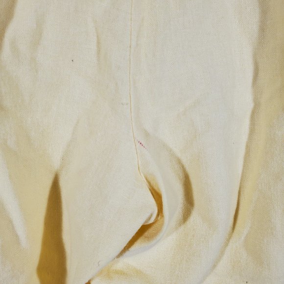 3pc Pant Set Pastel Yellow Linen Blend Casual-Suit Embroidered Floral VTG 90s - Picture 10 of 12